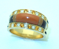 RB 3 with alternating Diamonds and Gold Sapphires, plus three shades of sculpted Jasper