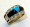 RB 3 Blue Sapphire, Diamond, Black jade, and Turquoise set into 14 kt white gold.